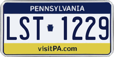 PA license plate LST1229
