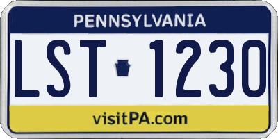 PA license plate LST1230