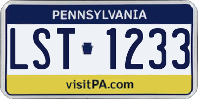 PA license plate LST1233