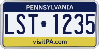 PA license plate LST1235