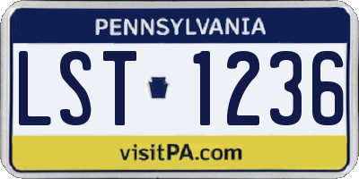 PA license plate LST1236