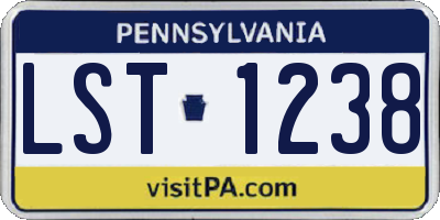 PA license plate LST1238