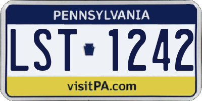 PA license plate LST1242