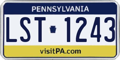 PA license plate LST1243