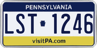PA license plate LST1246