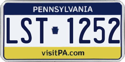 PA license plate LST1252
