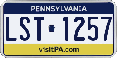 PA license plate LST1257