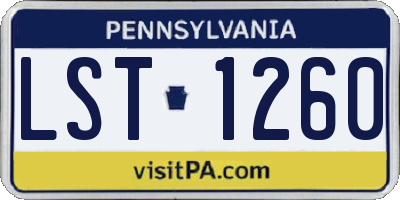PA license plate LST1260