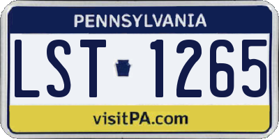 PA license plate LST1265