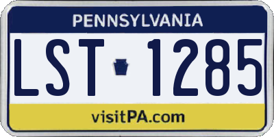PA license plate LST1285