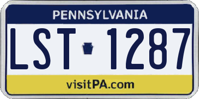PA license plate LST1287