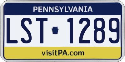 PA license plate LST1289