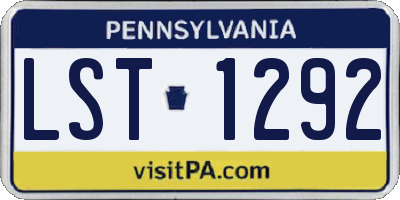 PA license plate LST1292