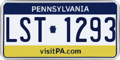 PA license plate LST1293