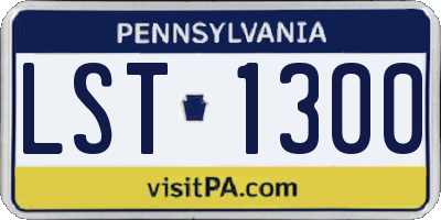 PA license plate LST1300
