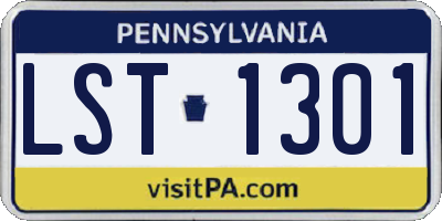 PA license plate LST1301