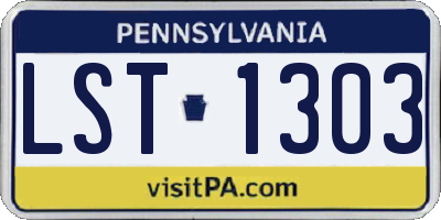 PA license plate LST1303