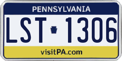 PA license plate LST1306