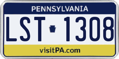 PA license plate LST1308