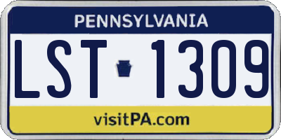 PA license plate LST1309