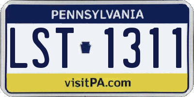 PA license plate LST1311