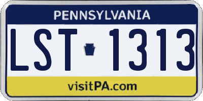 PA license plate LST1313