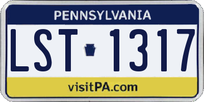 PA license plate LST1317