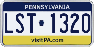 PA license plate LST1320