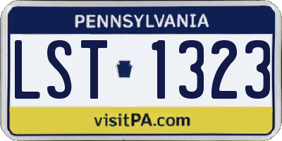PA license plate LST1323