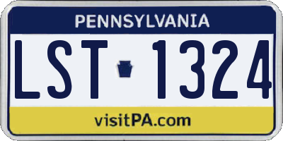 PA license plate LST1324