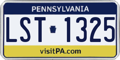 PA license plate LST1325