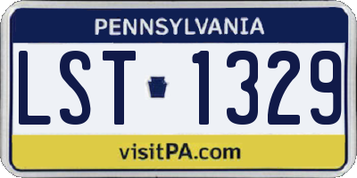 PA license plate LST1329