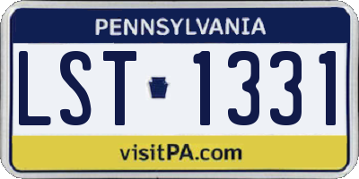 PA license plate LST1331