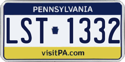 PA license plate LST1332