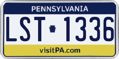 PA license plate LST1336