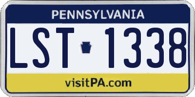 PA license plate LST1338