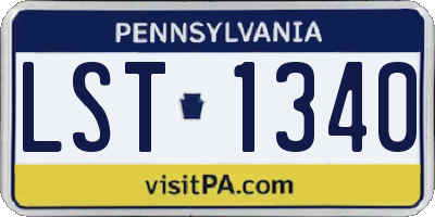PA license plate LST1340