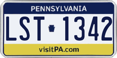 PA license plate LST1342