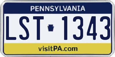 PA license plate LST1343