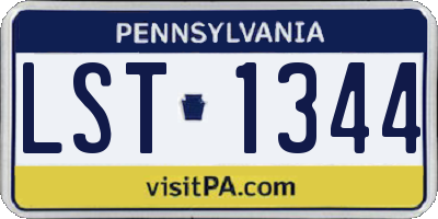 PA license plate LST1344