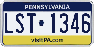 PA license plate LST1346