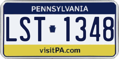PA license plate LST1348