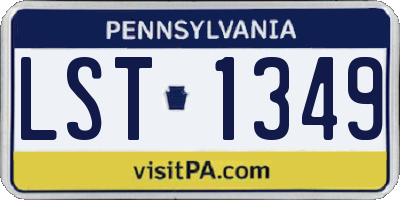 PA license plate LST1349