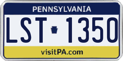 PA license plate LST1350