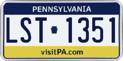PA license plate LST1351