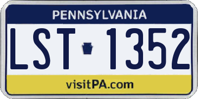 PA license plate LST1352