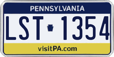 PA license plate LST1354
