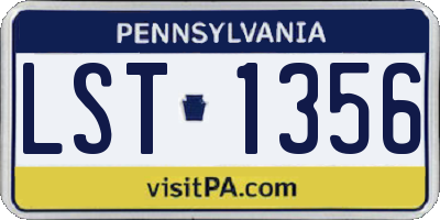 PA license plate LST1356
