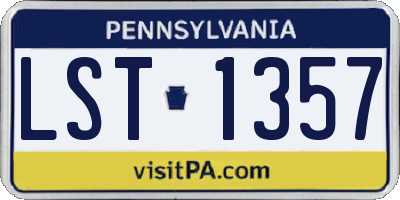 PA license plate LST1357