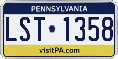 PA license plate LST1358
